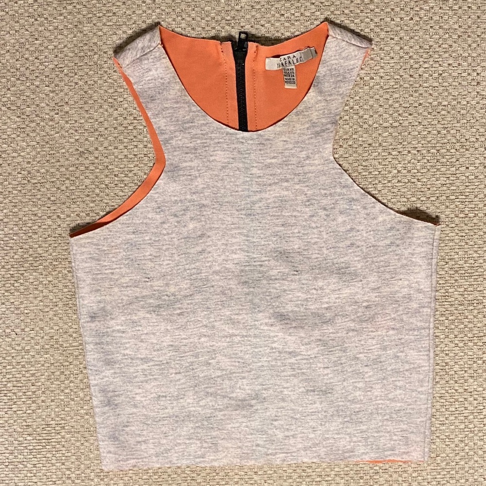 Zara Racerback Zippered Crop Top